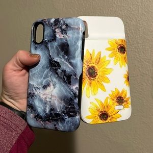 iPhone XR Casely Power 2.0 charging case & classic blue marble case bundle